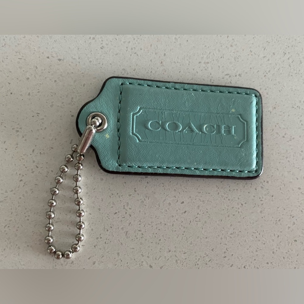 Coach vintage large Hangtag blue Replacement FOB keychain